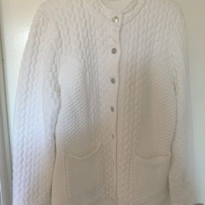 White puffy fabric lightweight Coat